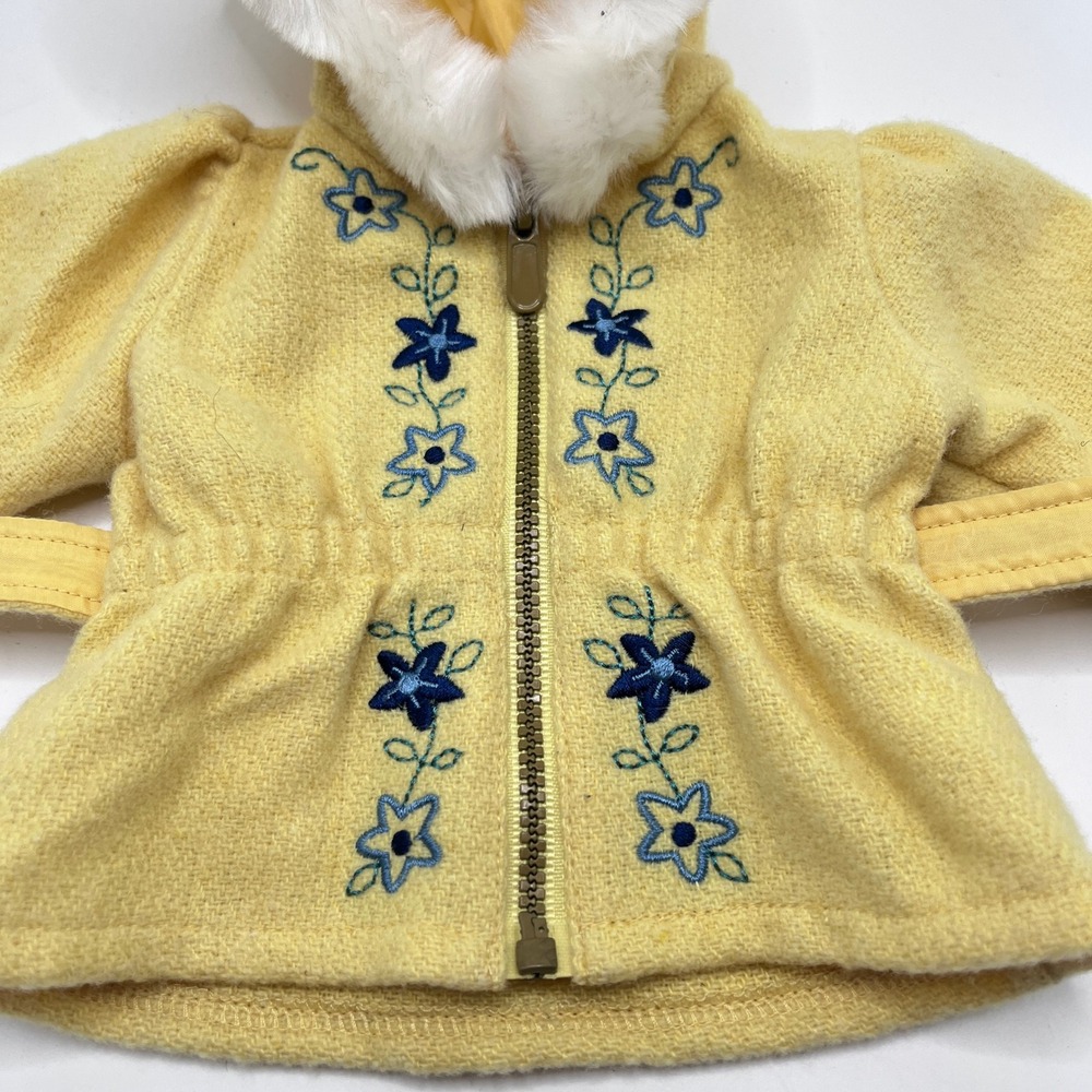 American Girl Emily's Snowsuit Yellow Jacket Blue Bib Overalls Boots No Gloves - Picture 3 of 10